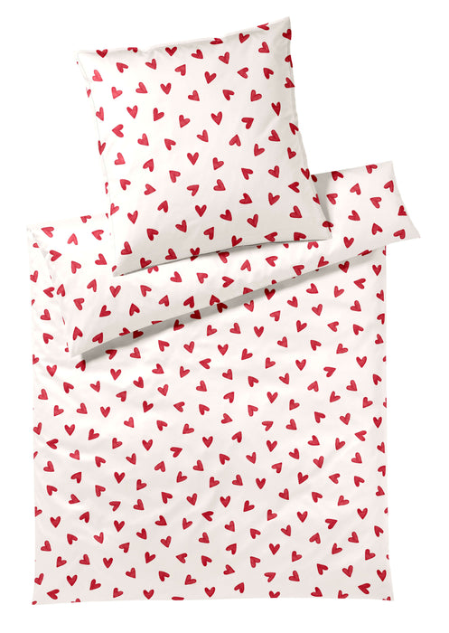 Satin Bettwäsche Cherie mit Herzen-Allover