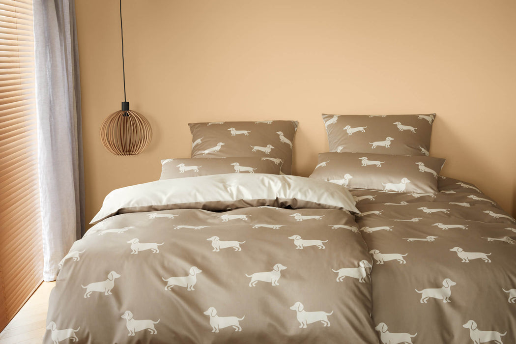 Mako Satin Wende Bettwäsche Dogs mit Dackel Motiv