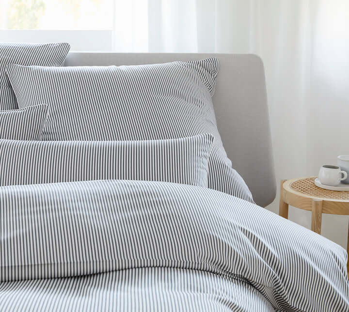 Mako-Satin-Bettwäsche Hamburger Streifen