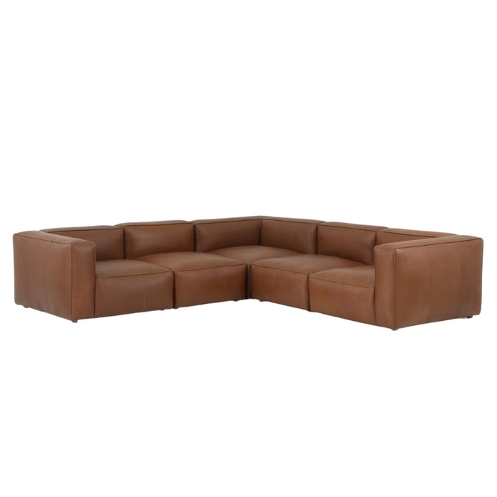 5-Sitzer Ecksofa Bailey Cognac Braun
