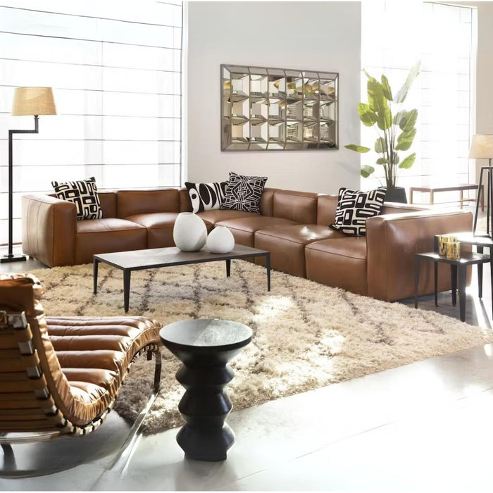 5-Sitzer Ecksofa Bailey Cognac Braun