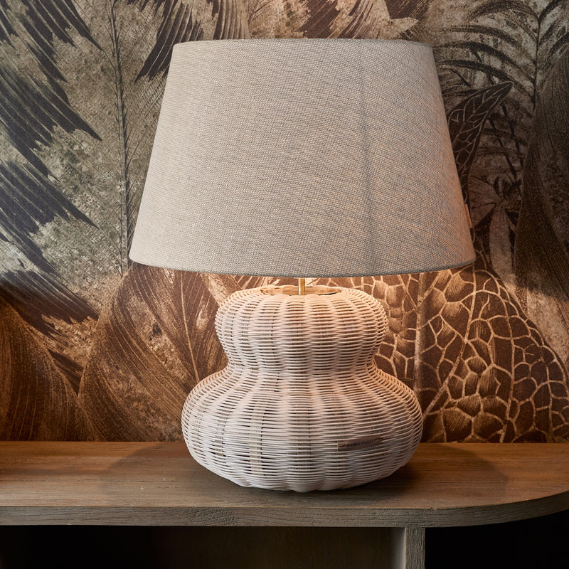 Tischlampe Valenton, Rattan
