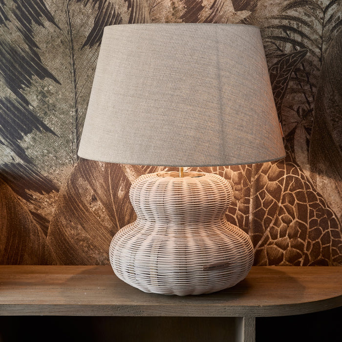 Tischlampe Valenton, Rattan