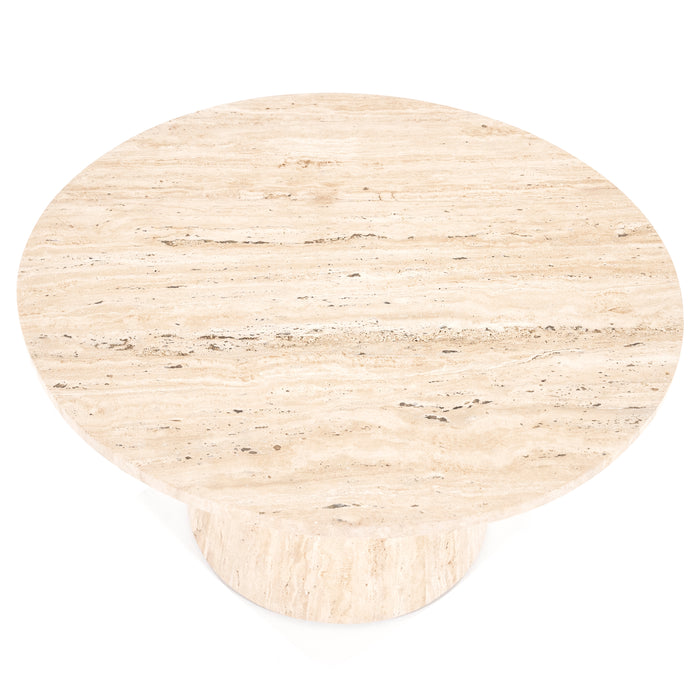 Travertin Couchtisch Aime, 70x70 rund