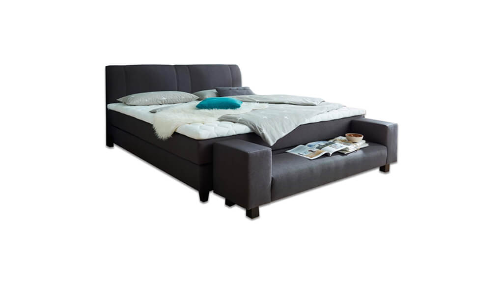 Boxspringbett Basic  Kurved musa dark grey