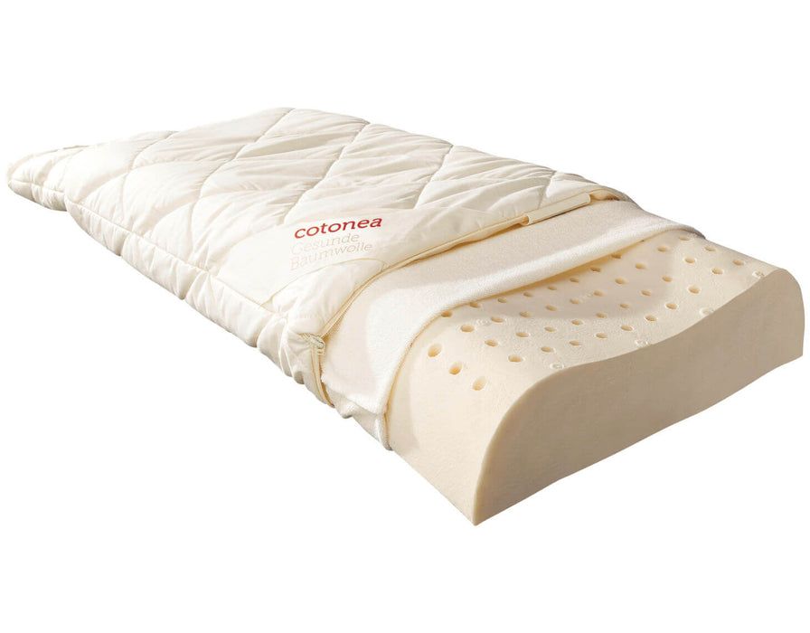 Bio Nackenstützkissen Luna mit Naturlatexkern & Baumwollhülle 40×80