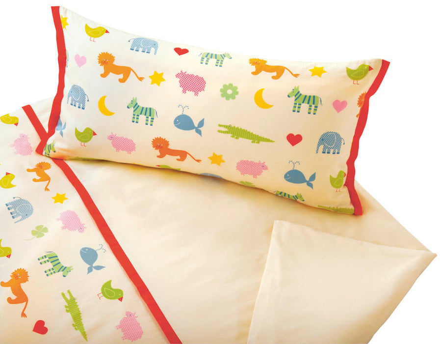 Bio Satin-Kinderbettwäsche Arche Noah