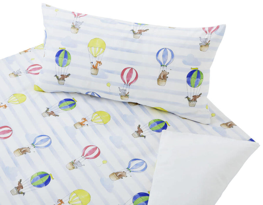 Bio Satin-Kinderbettwäsche Ballon