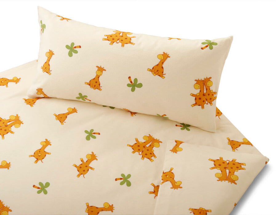 Bio Satin-Kinderbettwäsche Giraffe
