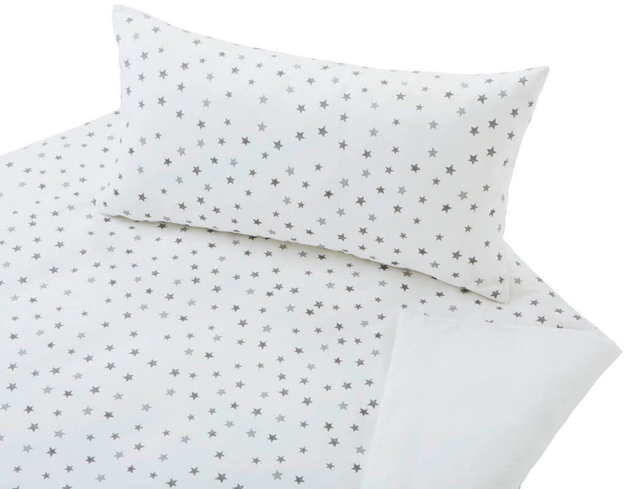 Bio Satin-Kinderbettwäsche Sternchen