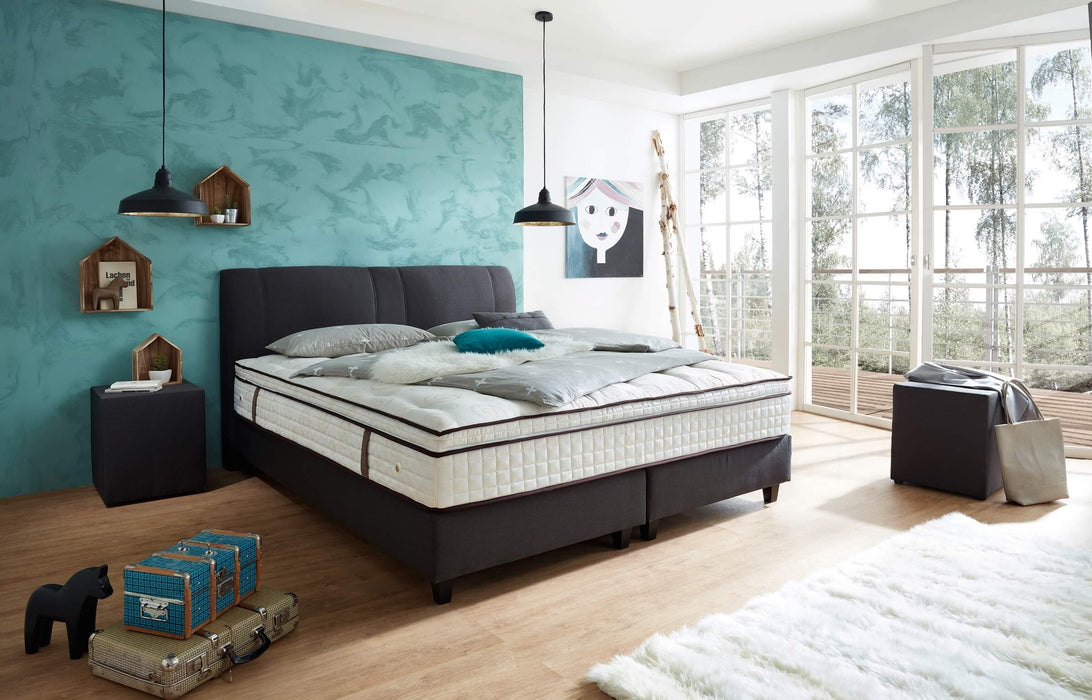 Boxspringbett Basic  Kurved musa dark grey