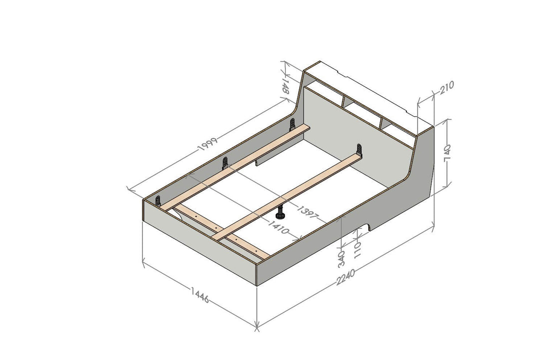 Holzbett Slope