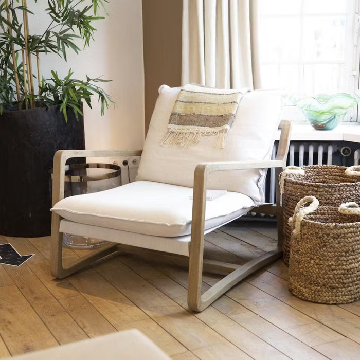 Sessel Jacqueline Natural, Eiche Leinen