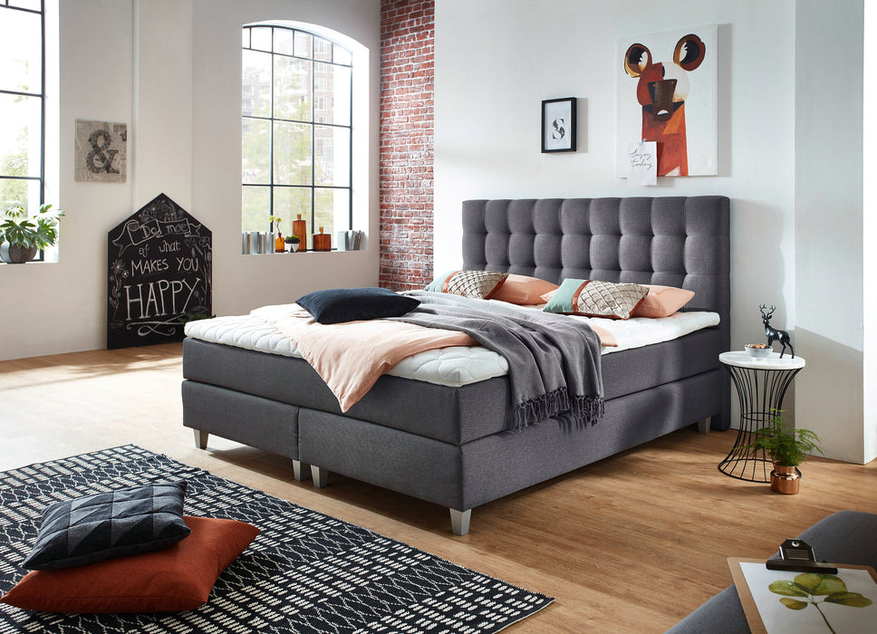 Boxspringbett Basic VÅG Musa dark grey 180x200