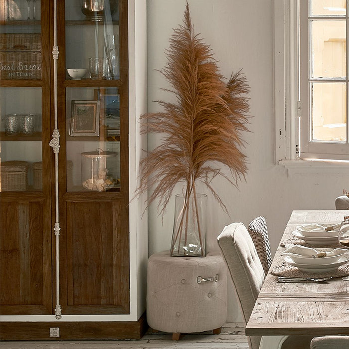 Bowery Footstool, linen, flax - Betten Ritter Living