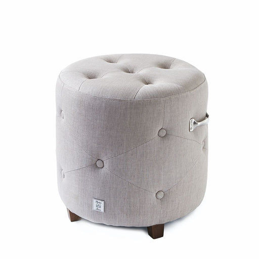 Bowery Footstool, linen, flax - Betten Ritter Living
