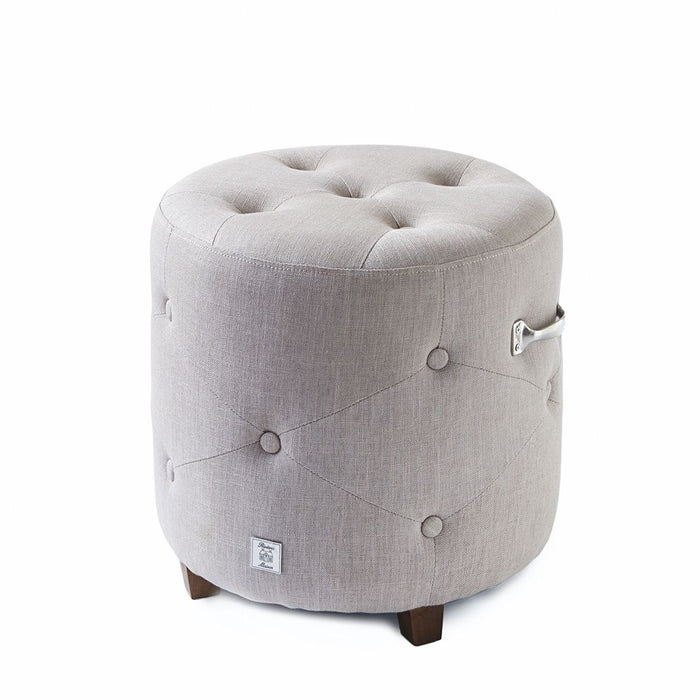 Bowery Footstool, linen, flax - Betten Ritter Living
